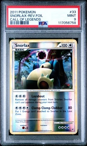 Snorlax 33/95 Call of Legends Reverse Holo PSA 9