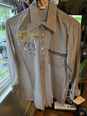 Sue Who? Original Decorative Navy Stripped Shirt.