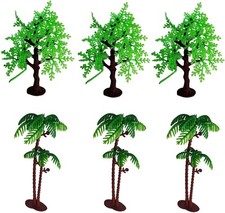 Set of 6 Artificial Miniature Jungle  Palm Trees 4-6" Tall   Perfect for