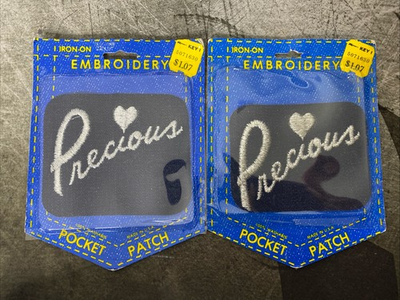 #ad Lot of 2 Vtg 70s 80s Iron On Jean Jacket Pocket Patch quot;PRECIOUSquot; USA Made Kmart $19.99