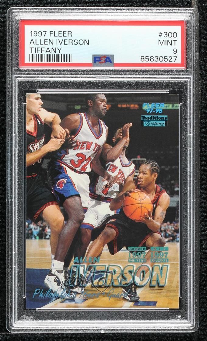 1997-98 Fleer Tiffany Allen Iverson #300 PSA 9 MINT HOF 0c3