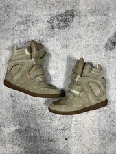 Isabel Marant Bekett Suede Wedge Sneakers Women s Size EU 38 US 8 Grey Brown