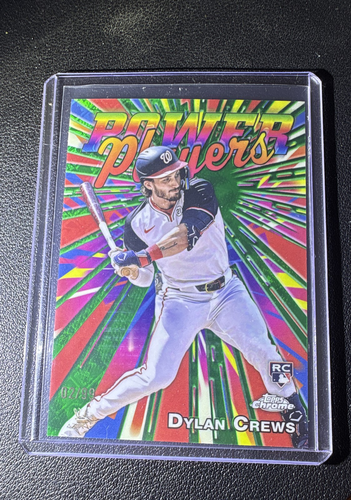 2025 Topps Chrome - Power Players Dylan Crews #PP-20 Green Refractor /99 (RC)
