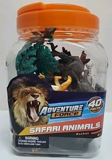 Adventure Force Safari Animals Bucket 40 Pieces Lion Giraffe Elephant Zebra