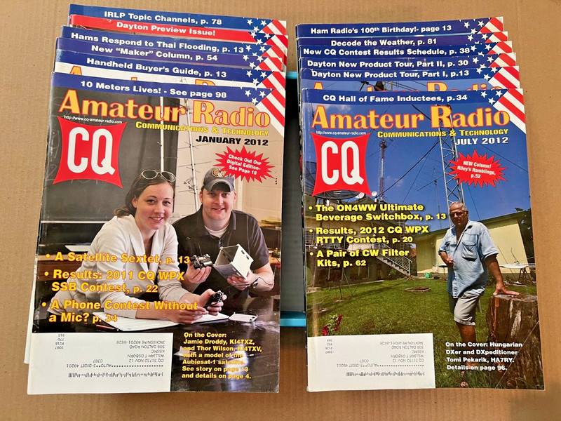 Complete Year 2012  Amateur Radio CQ Magazine Issues