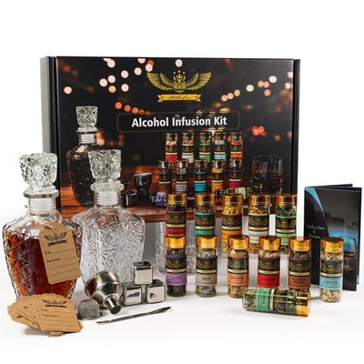 WillsCoo Alcohol Infusion Kit for Infusing Whiskey, Gin, Vodka, Tequila, Rum - D