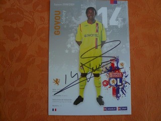 Sidney Govou (49x A Frankreich) Orig. signierte Autogrammkarte Olympique Lyon