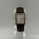 Vintage Seiko Quartz  5P30-5A89 Tank 26mm Gold Tone Roman Numerals Men's Watch