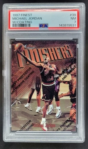 1997-98 Topps Finest Michael Jordan #39 W/ COATING PSA 7 Chicago Bulls WN2