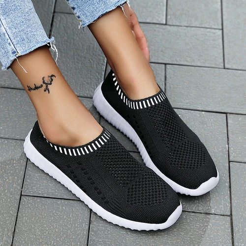 Women Fitness Walking Shoes Ladies Slip On Trainer Flat Casual Gym Sock SneakerT - Picture 8 of 24