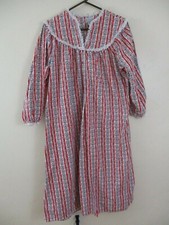 Lanz of Salzburg flannel nightgown M pj vintage 1980s red white floral