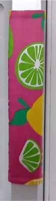 2 Microwave Oven Door Handle Cover Padded Lemon Lime (Two)