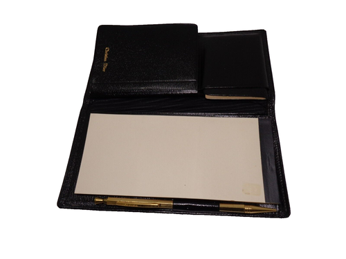 English Kid Nappa Black Leather CHRISTIAN DIOR Wallet/ Metal Mechanical Pencil - Picture 5 of 7
