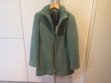 J Crew Ladies Turquoise Wool Knee Length Jacket Size 2 Zip Front And 2 Pockets