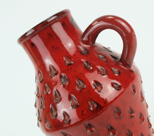italian mid century VASE fratelli fanciullacci strawberry sgraffito decor 1960s - 第 5/8 張圖片