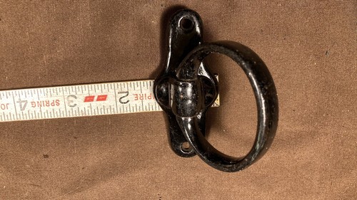 Antique Cast Iron Ring Pull Furniture Drawer Pull Chest Hardware - Picture 8 of 8