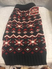 Dog Christmas Winter Sweater Medium Up To 27 Lbs Back Length 16" Girth 20" New