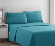 Clara Clark Microfiber 4 pc King Light Teal Blue Sheets Allergy Free 1800 