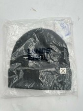 LANDS END 532354 DARK FLINT HEATHER GREY RIB KNIT BEANIE ONE SIZE