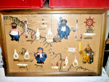 CASA ARTE QUADRO ARTIGIANALE STILE MARINA NODI MARINARI a RILIEVO 60x40 AFFARE!