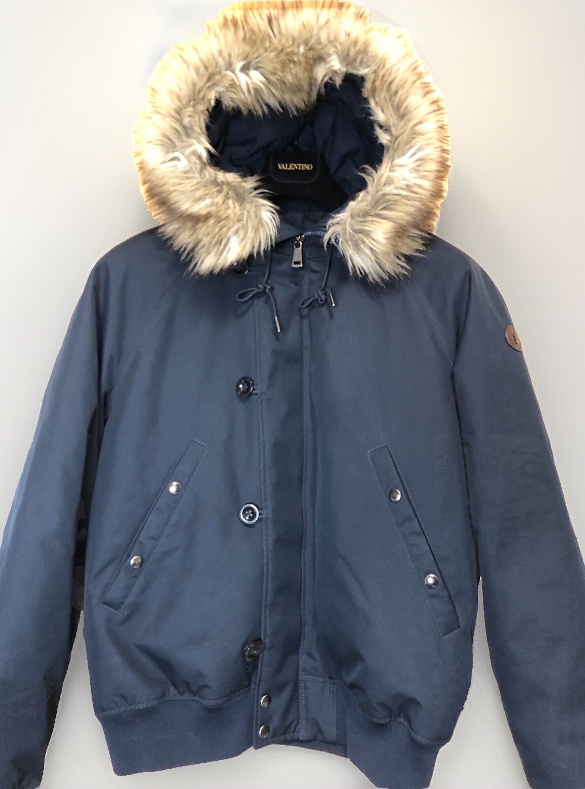 Polo Ralph Lauren Down Padded Hooded Detachable Fur Jacket Navy S-M RRP £599
