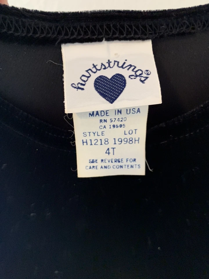 Hartstrings Dress Girls 4 T Black Shot Sleeve Stretch Velvet Tulle Holiday Party - Image 4 of 4