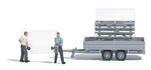 Veicoli da costruzione busch H0, trasporto vetro, scatola di distribuzione, martello aria compressa, nuovo/IMBALLO ORIGINALE - Foto 8 di 9