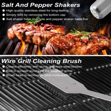 29Pcs BBQ Grill Accessories Set, Stainless Steel Tools with Storage Bag Camping