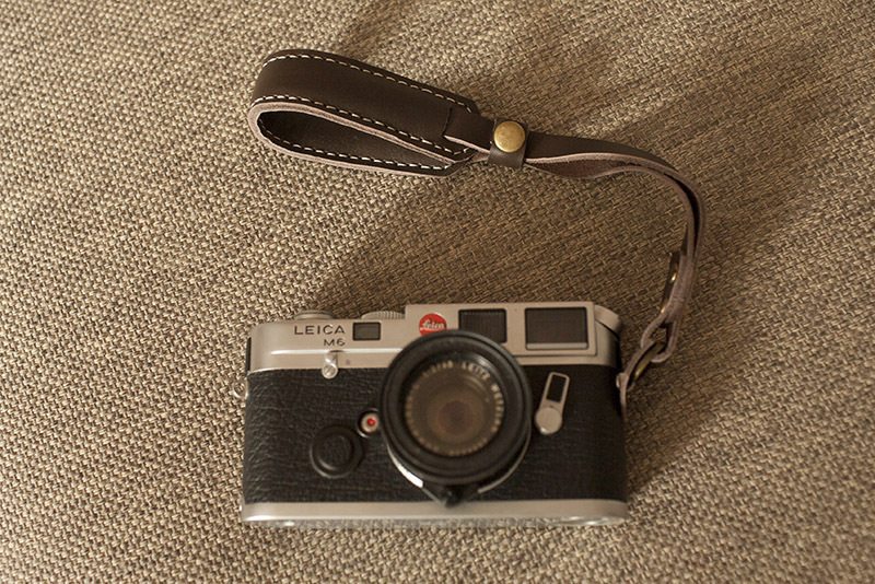 Genuine Real Leather wrist camera strap for film camera EVIL camera Dark Brown