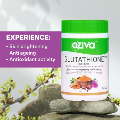 OZiva Plant Based Glutathione Builder, 60 Vegetarian Capsules