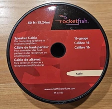 Rocketfish 50ft / 15m Speaker Wire Cable 16 Gauge RF-G1150 Oxygen-free Copper