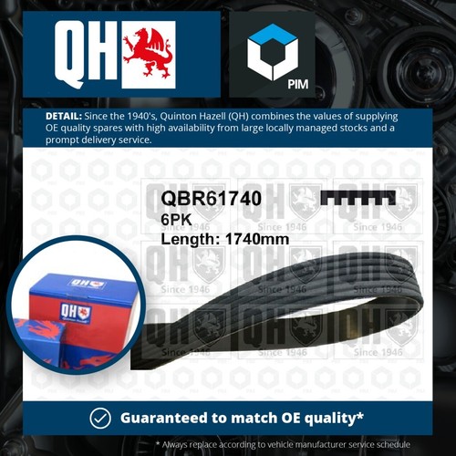 6 Rib Multi V Drive Belt fits RENAULT SAFRANE B546 2.1D 93 to 96 J8S760 QH New