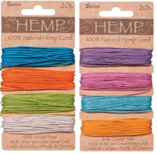 DARICE Hemp Cord, 20-Pound, 240-Feet, Brights  Pastels, Assorted Colors