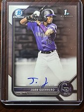 2022 Bowman Chrome Juan Guerrero Base Autograph 1st Auto Colorado Rockies