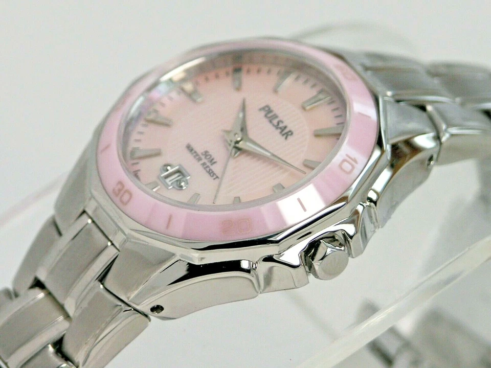 NUEVO RELOJ PULSAR BY SEIKO PXT899 MUJER ESFERA ROSA BISEL CERÁMICA ACERO  Foto 3 de 4