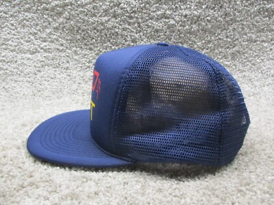 Vintage Old Fat Trucker Hat Mesh Back Snap Back Navy Blue  display picture 1