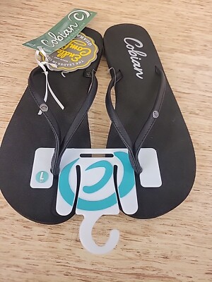 COBIAN NIAS BOUNCE BLACK FLIP-FLOPS WOMENS SIZE 7- NEW