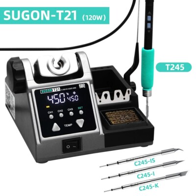 SUGON T21 120W Solderer Station Soldering Iron Station + T245 Handle + 3pcsTips