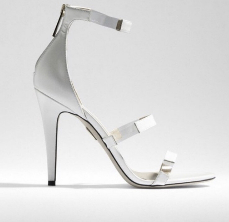 NEW Tamara Mellon Frontline White Sandal 4in Heel EU US