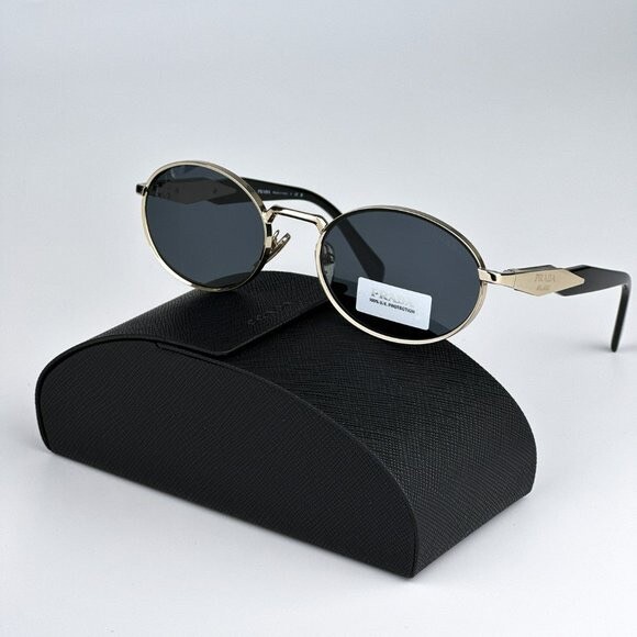 PRADA PR 65ZS ZVN09T Gold Black Blue Grey Lenses Sunglasses
