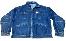 Rocawear Jean Jacket Men's XL Heavy Blue Denim Stitched Logo Hip Hop Y2K