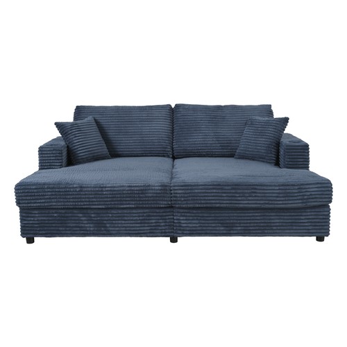 86.5" Oversized Loveseat Chaise Lounge Sectional Sofa Bed Corduroy Sleeper Sofa - Picture 8 of 12