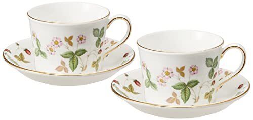 Wedgwood Bone China Wild Strawberry Pair Coffee Cup & Saucer (Delphi) 1053377 - Picture 1 of 7