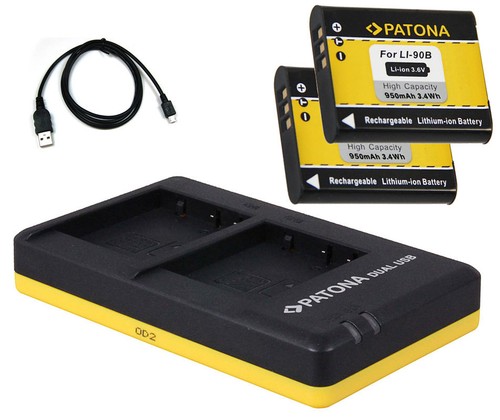 2 x batterie + double chargeur pour Olympus TG-2, TG-3, TG-4, TG-5, TG-6 - Li-92B - Photo 1/1