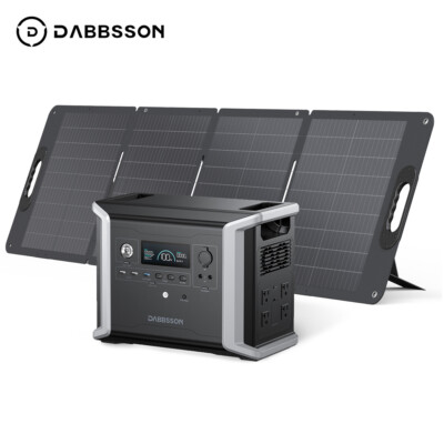 Dabbsson 1200W 1330Wh Portable Power Station Generator w/ Folding Solar Panel