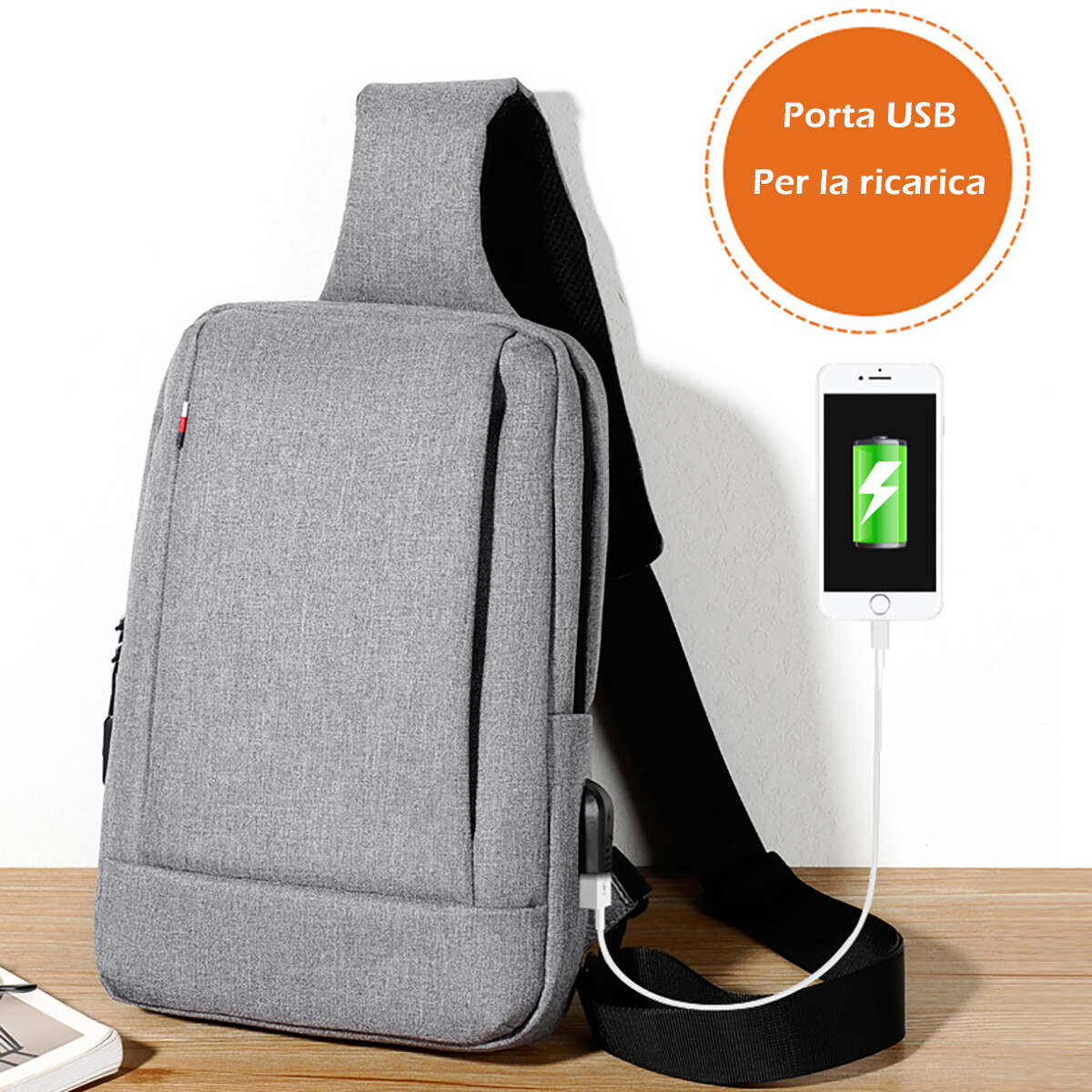 Immagine 11 - Zaino Porta Tablet iPad Monospalla Borsa Zainetto borsello a Tracolla Uomo Z19