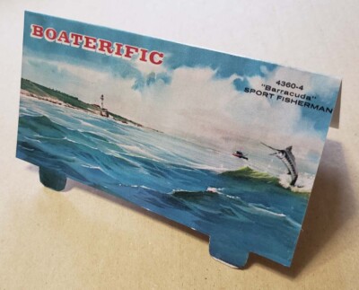 Boaterific Motorific Boats Barracuda Sport Fisherman Card 1967 Ideal Type Read