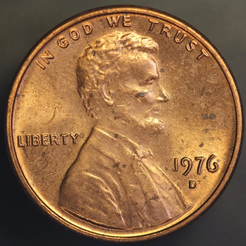 1976 D LINCOLN CENT BU FRESH FROM ORIGINAL ROLL-LOT 1996