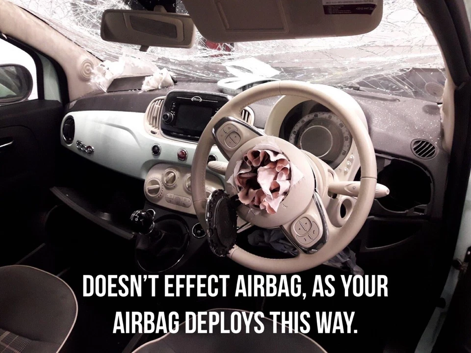 For Abarth 500 Steering Wheel FULL Centre Cover Tri Colour Carbon Fibre 595 695 - Image 3 of 4