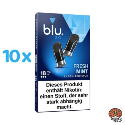 10x blu 2.0 FRESH MINT 18mg/ml Nikotin Liquid-Pods à 2 Stück (ersetzt myblu)
